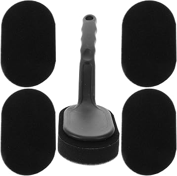 BETOOKY Car Wax Applicator Tire Wax Brush with Replaceable Handle Anti-Breakage Sponge Car Wash for Tire Care and Carmodeling