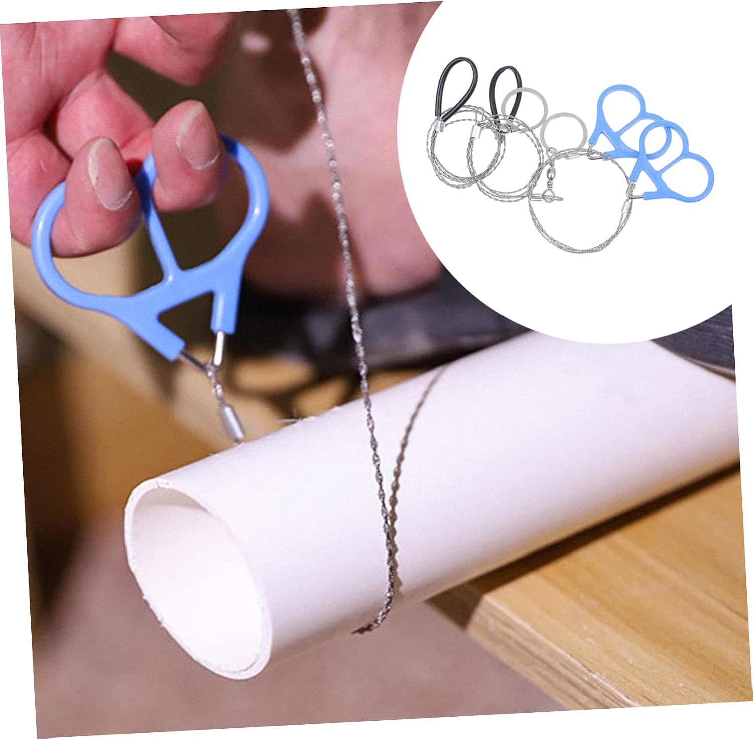 6pcs Stainless Steel Emergency Wire Saws Manual Survival Saws for Camping Hiking Portable Flexible Cutting Tool Rustproof Wear Resistant Compact Outdoor Gear