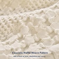 Vista 96 de PHF Fundas de almohada 100% algodón con tejido de gofre de 24 x 24 pulgadas, paquete de 2 fundas cuadradas para decoración elegante del hogar, sin