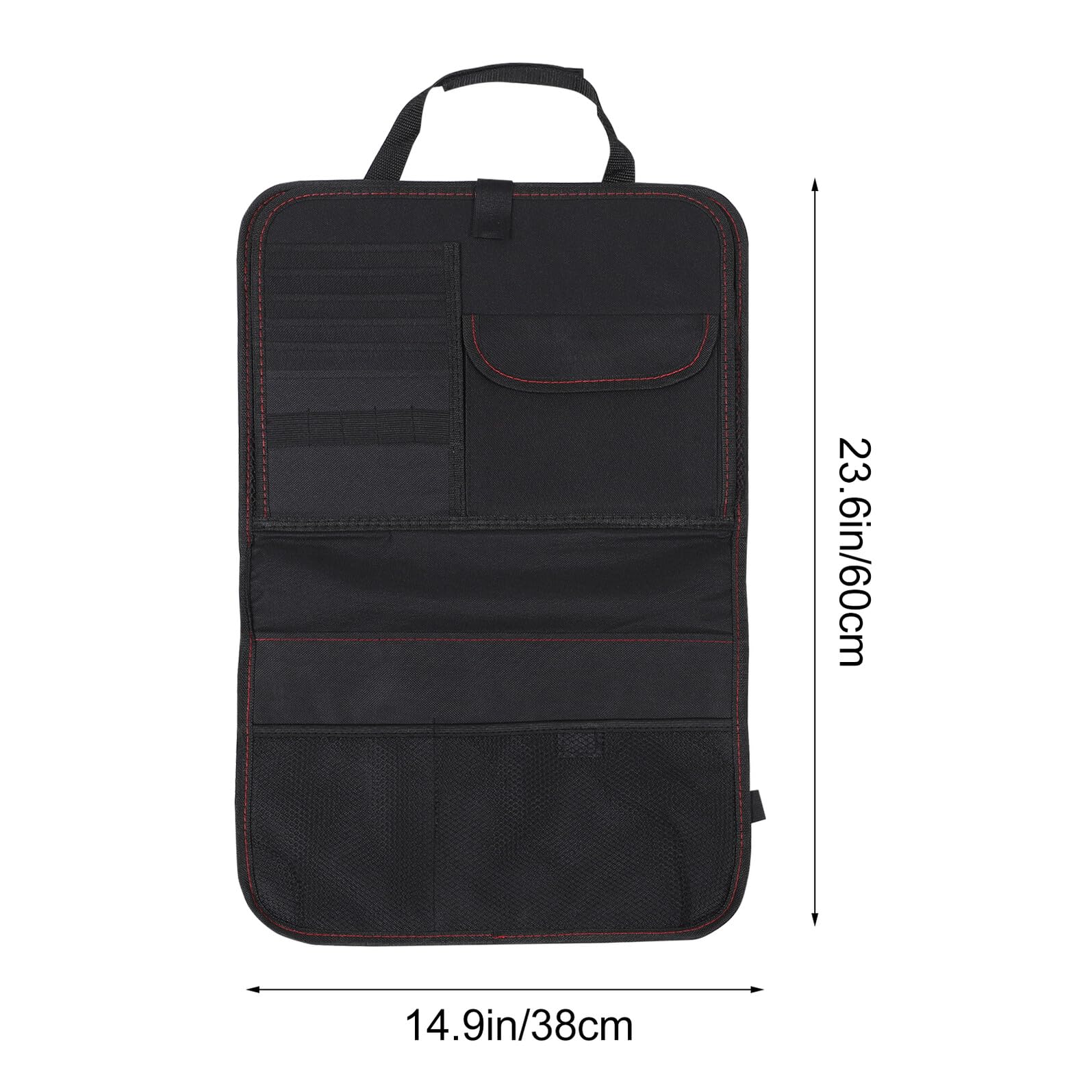 Protector Asiento Trasero Coche con Mesa Organizador Bolsa Almacenamiento Resistente Oxford Negro para Viaje y Comida
