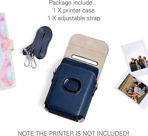 Miniatura 7 de HIYQIN MIni Link 2 - Funda de piel sintética para impresora Fujifilm Instax Mini Link 2 con correa de hombro ajustable