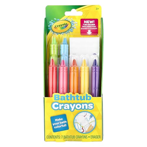 Crayola Bathtub Crayons with Magic Eraser, Washable Tub Coloring Kit