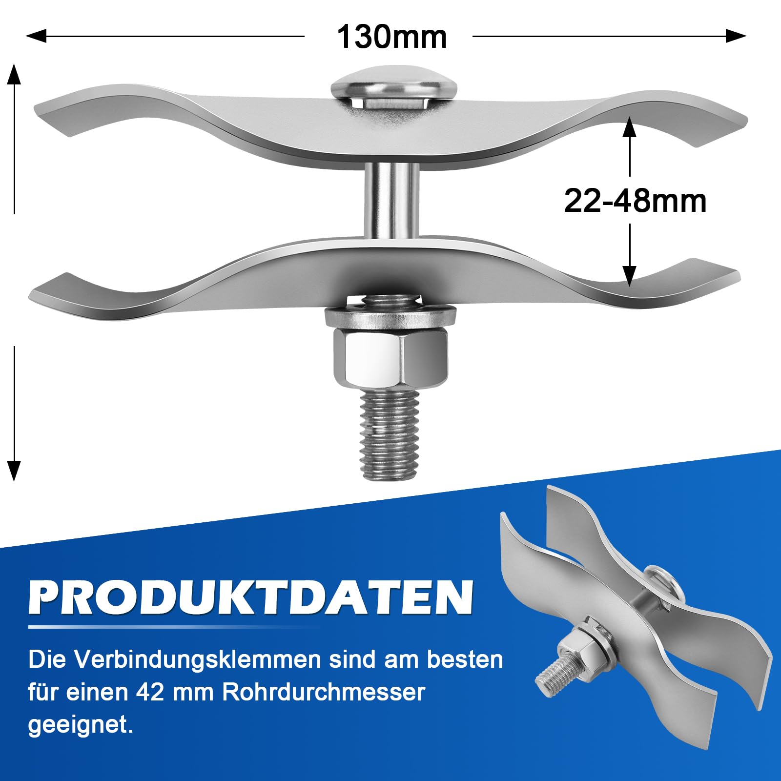 20er Bauzaun Schelle Verbindungschelle | 42 x 42 mm | Mobilzaun Bauzaun | Bauzaunschelle Baustellenzaun Sicherheitsklemme aus Metall für Baustellenzaun Absperrzaun
