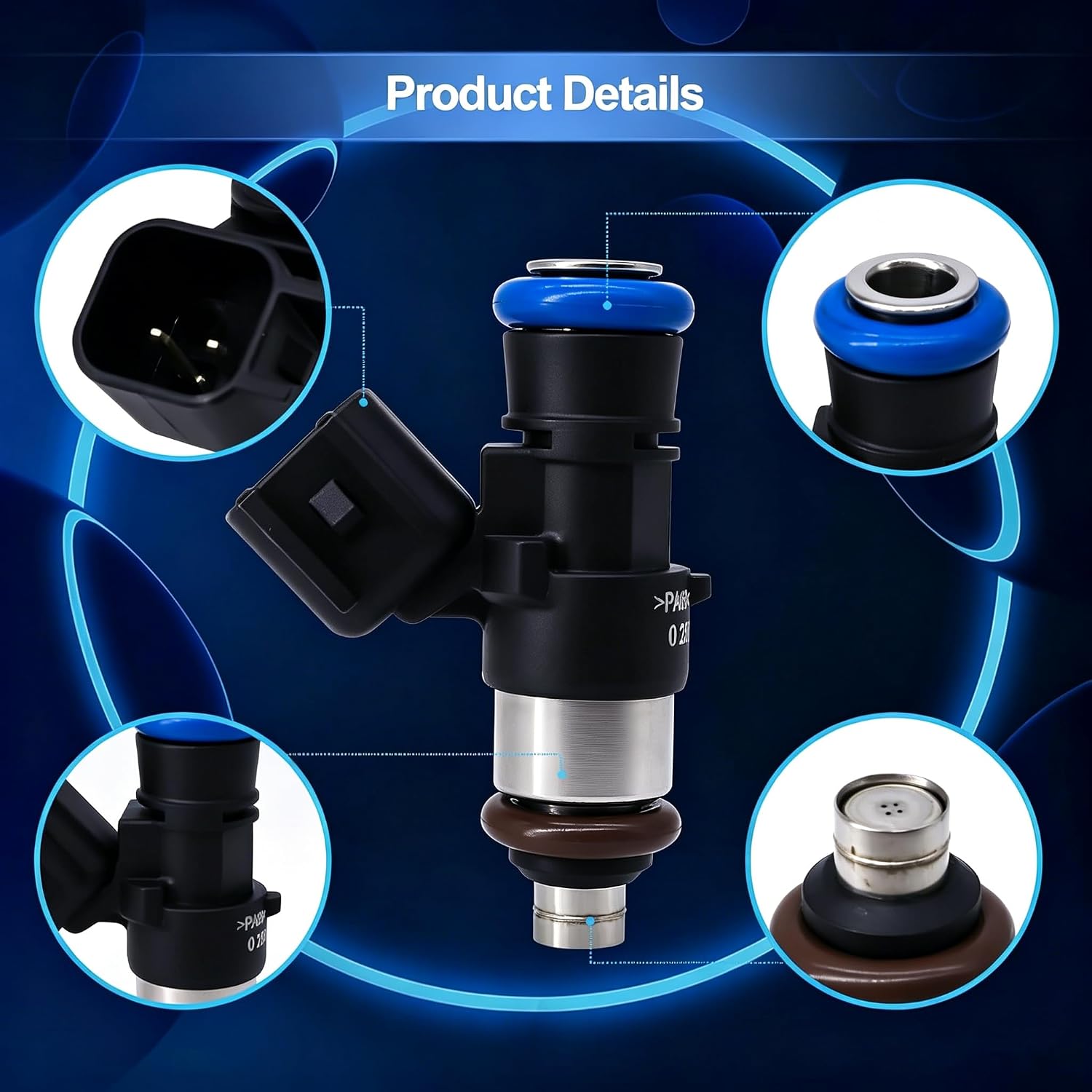 HiSport Fuel Injector 0280158091 1PC Compatible with Ford 2007-12,Compatible with Mazda CX-9 3.5L 3.7L Edge