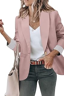 Blazer Jackets for Women Open Front Long Sleeve Work Office Casual Blaze...