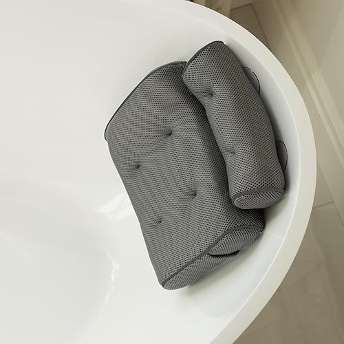 Miniatura 6 de Almohadas de baño de lujo para bañera, accesorio relajante para tina, almohadas de bañera para cabeza y espalda con vela de cera de soja, bolsa de