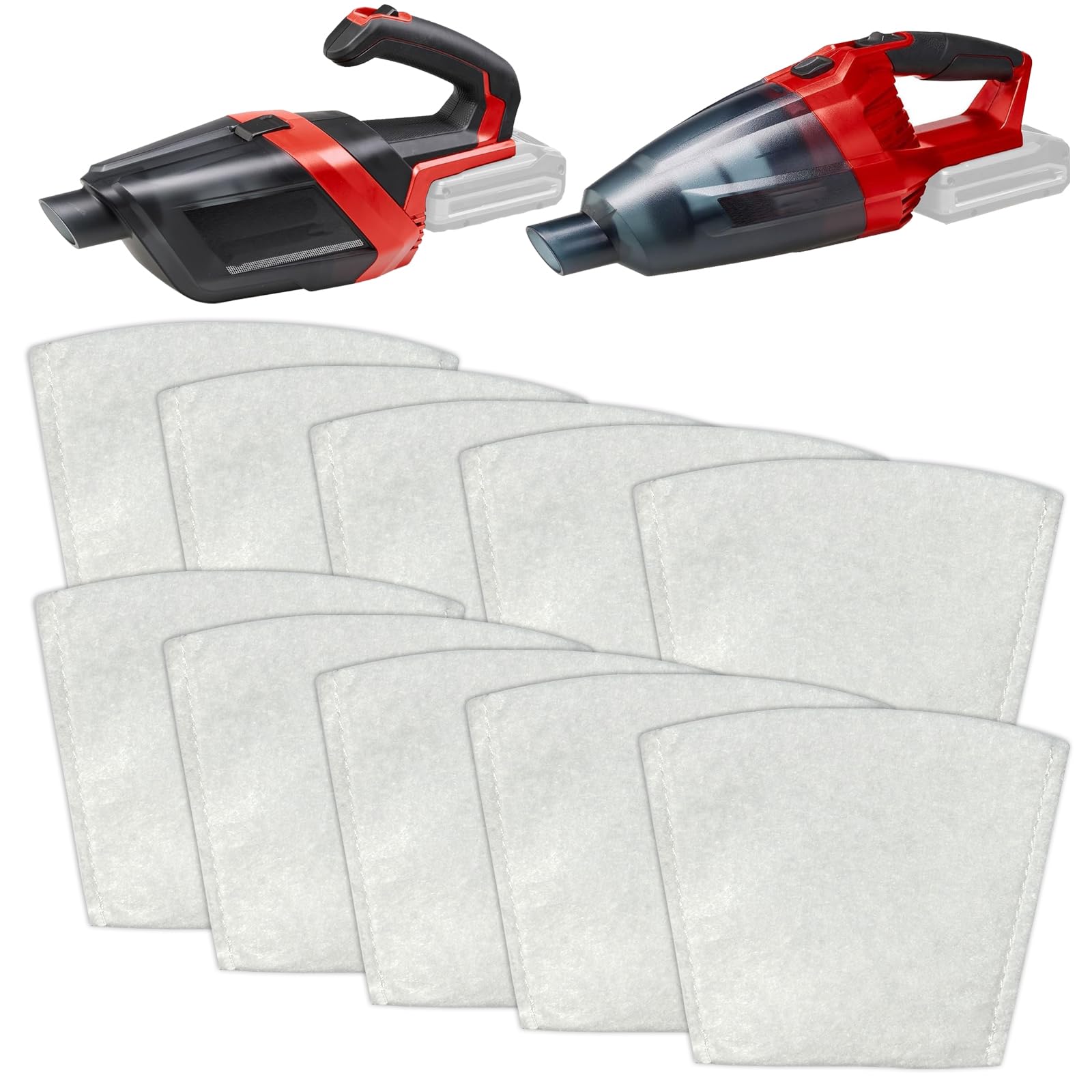beaufan Pack of 10 Filter Bags Compatible with Einhell Power X-Change TE-VC 18 Li-Solo & TE-HV 18/06 Li-Solo Cordless Handheld Vacuum Cleaner