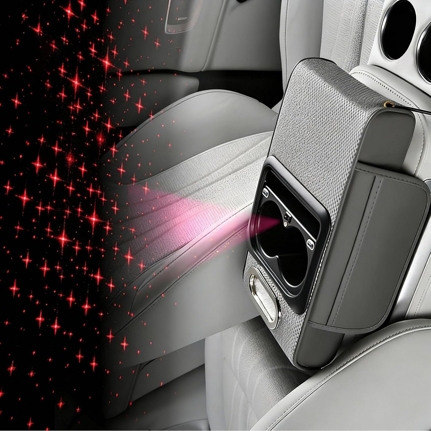 Useful Automotive Center Storage Box Offering Power Soft Padding and Decorative Star Pattern Car Interior Accessories Planner