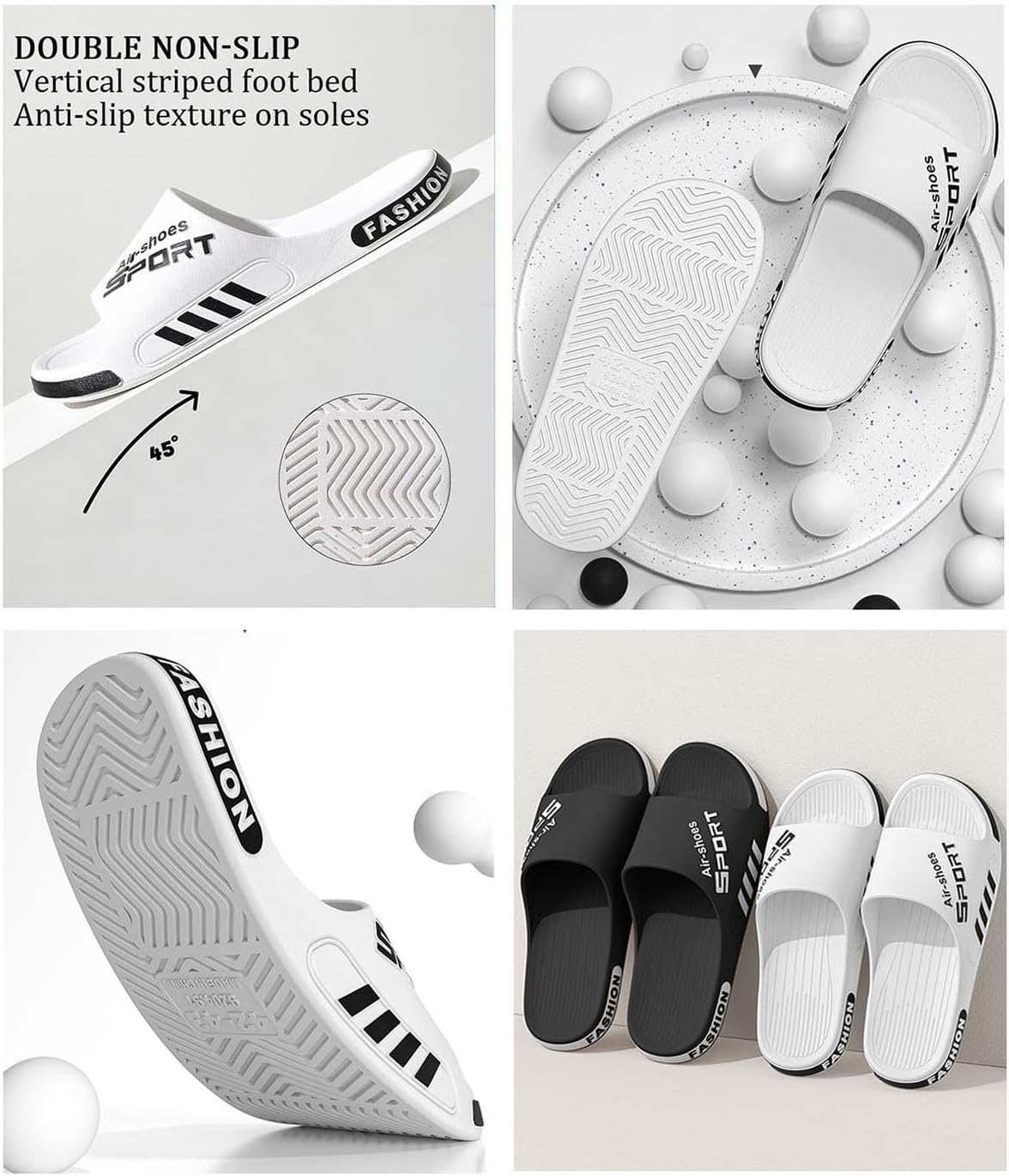 Beach Pool Slides Sandals for Men,Bathroom Shower Shoes,Couple Slides Slippers Outdoor Indoor,Home House Slide Sandals 11-11.5 Brown image 4 of 5 B0DL8M9PF3