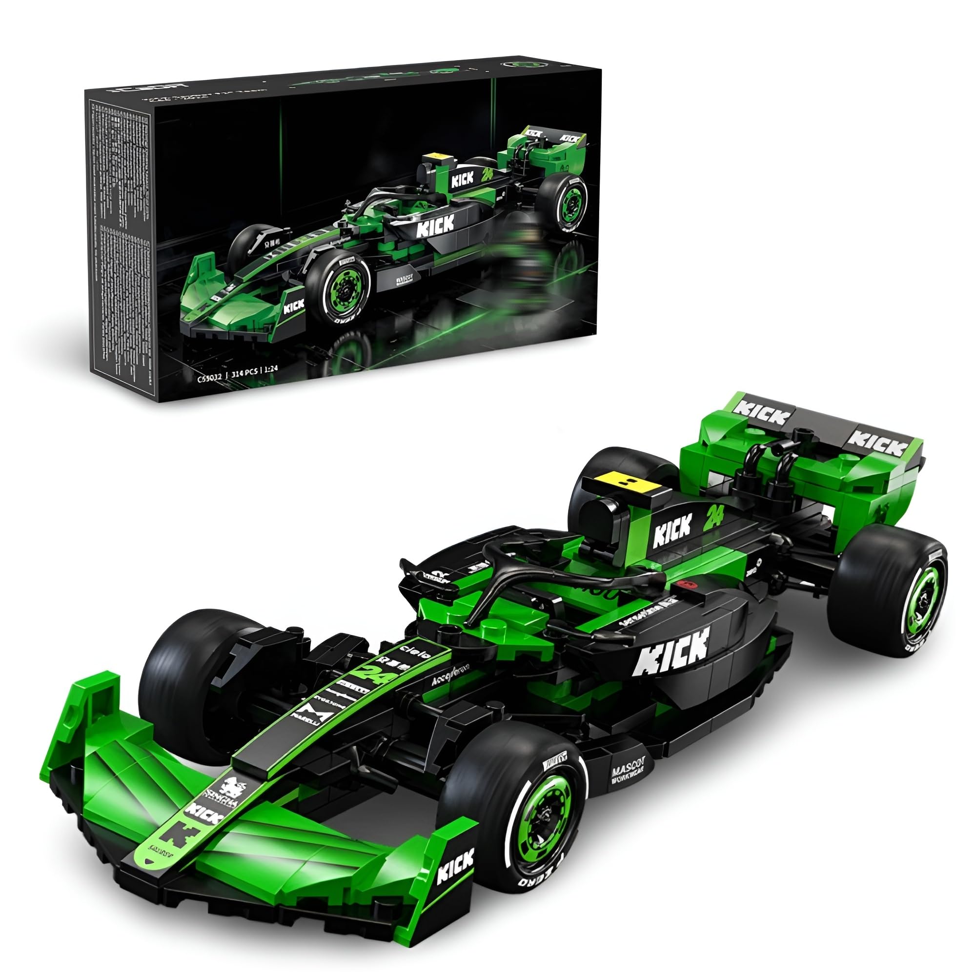 Technology F1 Racing Car Building Blocks for Kick Sauber C44-1:24 Speed Champions Racing Car Building Kits, Sports Car Building Collectible, Gifts for Adults and Kids, 314 PCS
