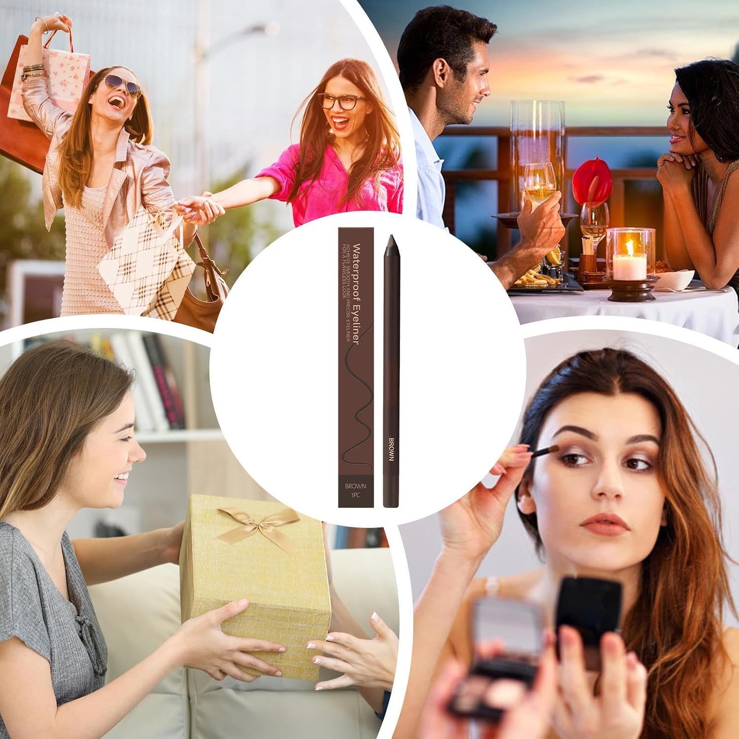 Eye Liner, Smudge Proof, Portable Waterproof Pencil, 2 in 1 Sharpenable, Eyebrow Pen, Long Lasting Smooth Makeup Tool for Women, Girls, Travel Kits, Routines Multicolor image 5