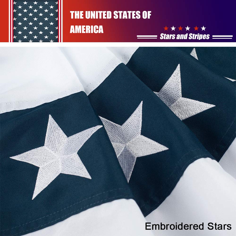 HAUMENLY American Flag Bunting, USA Patriotic Pleated Fan Flag, United States Banner Indoor Outdoor Decoration for 4th of July, Memorial Day and Veterans Day - 1.5 x 3 Feet, Pack of 2