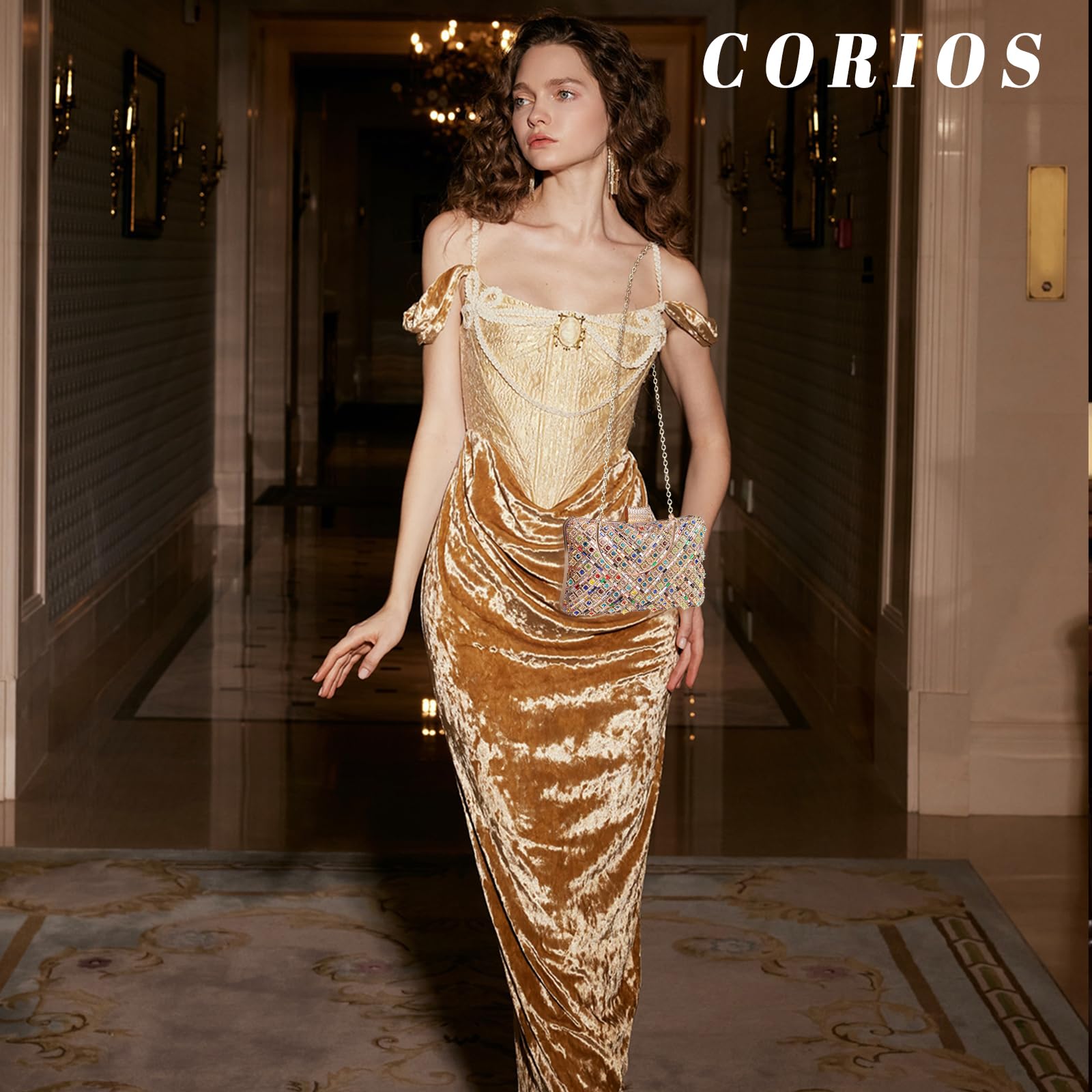 Bolso de Fiesta para Mujer Diamantes de Imitación Clutch Bolso de Boda Elegante Bolsa de Noche Formal Bolsos Bandolera Bolso de Hombro Pequeña para Fiesta de Graduación Boda Banquete Multicolor