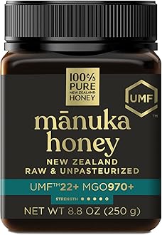 Manuka Honey UMF 22+ MGO 970+ 100% Pure New Zealand Certified Ultra Premium Raw 8.8 oz (250 g)