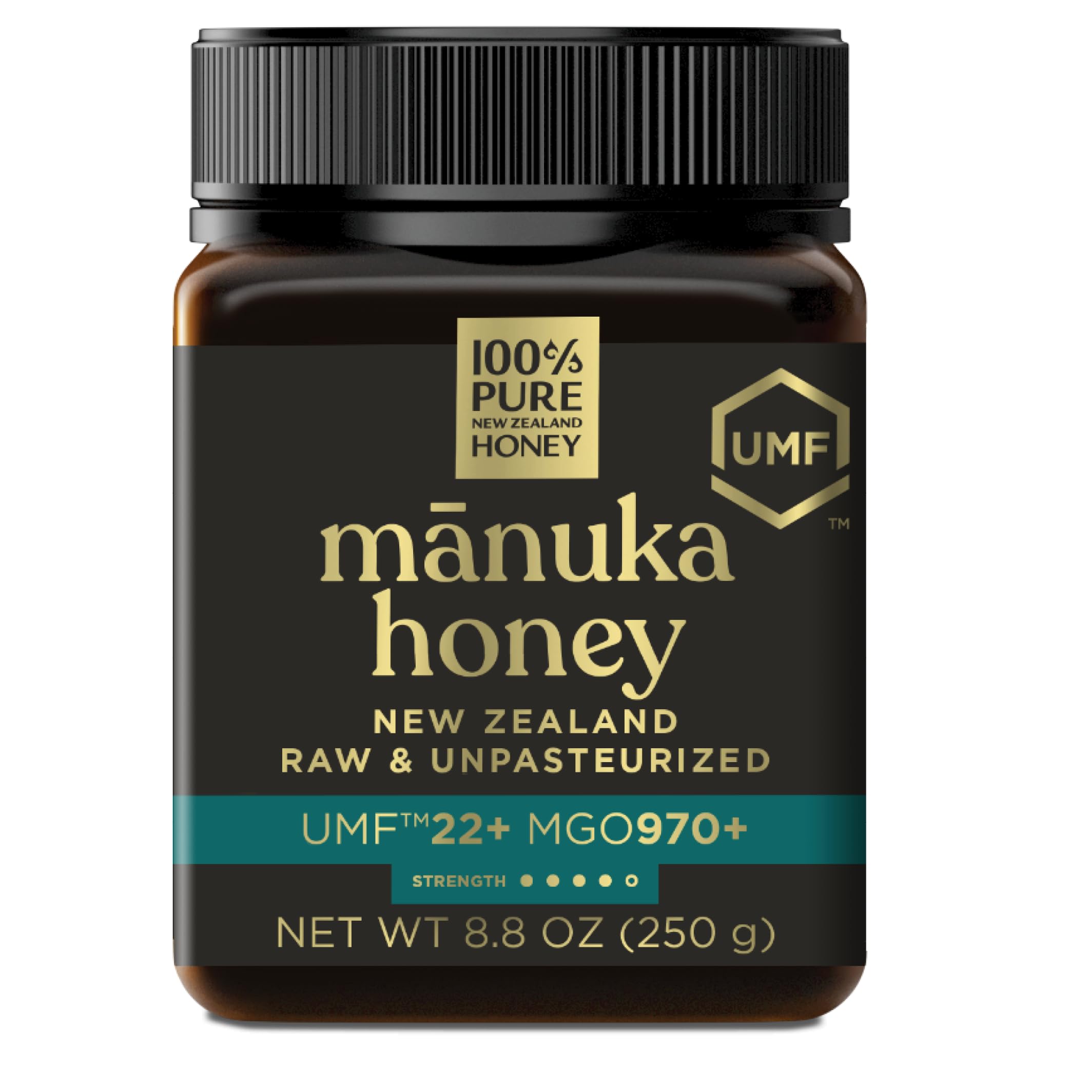 Manuka Honey UMF 22+ MGO 970+ 100% Pure New Zealand Certified Ultra Premium Raw 8.8 oz (250 g)