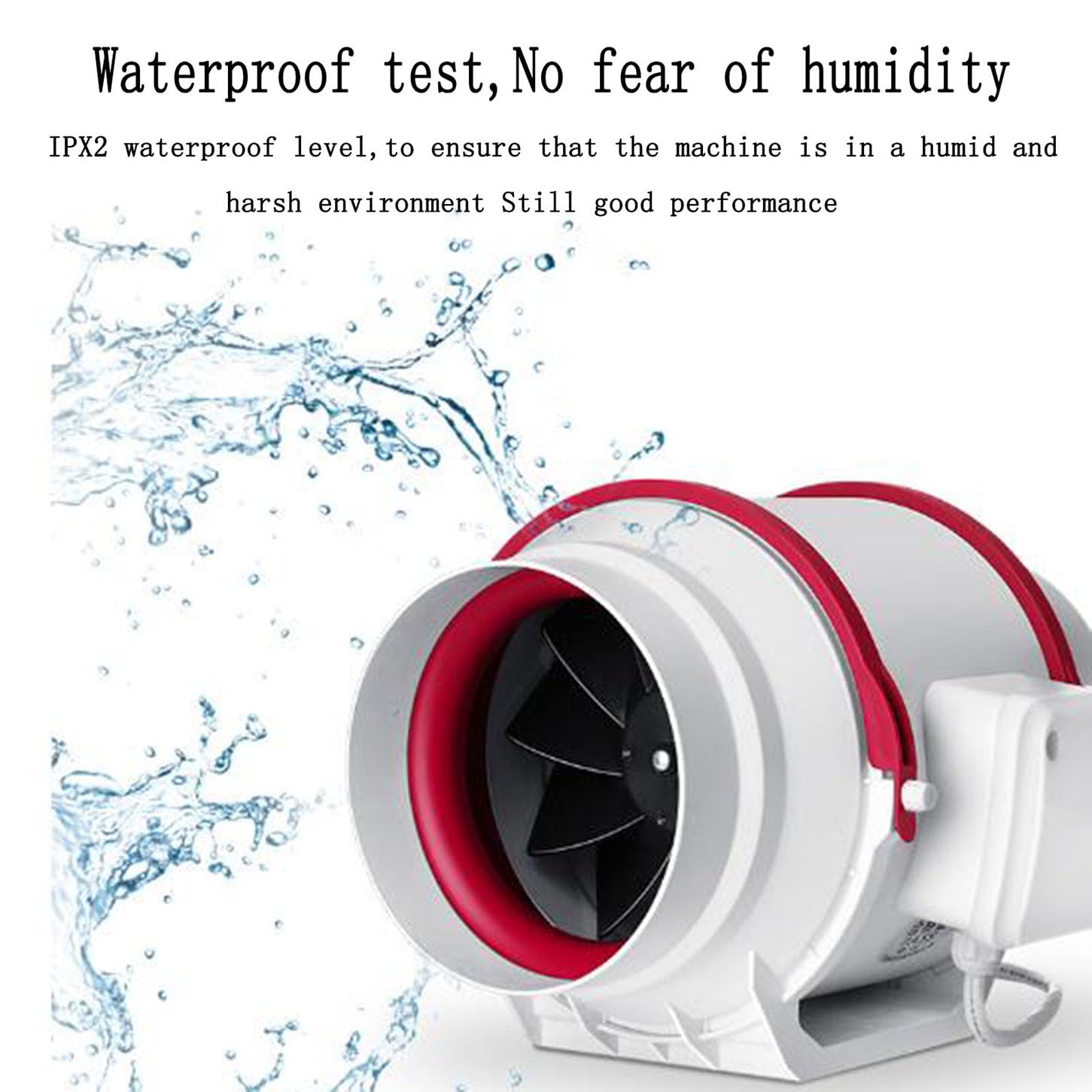Aspiratore Bagno,Estrattore Aria in Iinea con Funzione Regolatore,IPX2 Impermeabile,220V Ventola Aspirazione Cucina,per Booster, Tenda di Crescita Ventilazione,10 Inches
