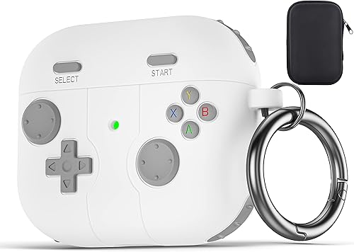 Valkit Funda compatible con Airpods de 3 generación, diseño de jugador de juegos, funda para Airpods 3 con llavero para hombres y mujeres, funda