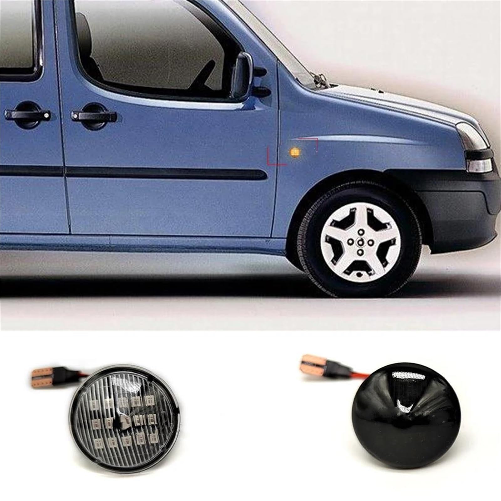 Indicatori Direzione Per Fiat Per Punto 188 1999-2012 Per Doblo 2001-2005 2 Pezzi Luci Di Direzione Laterali Dinamiche A LED(Clear)