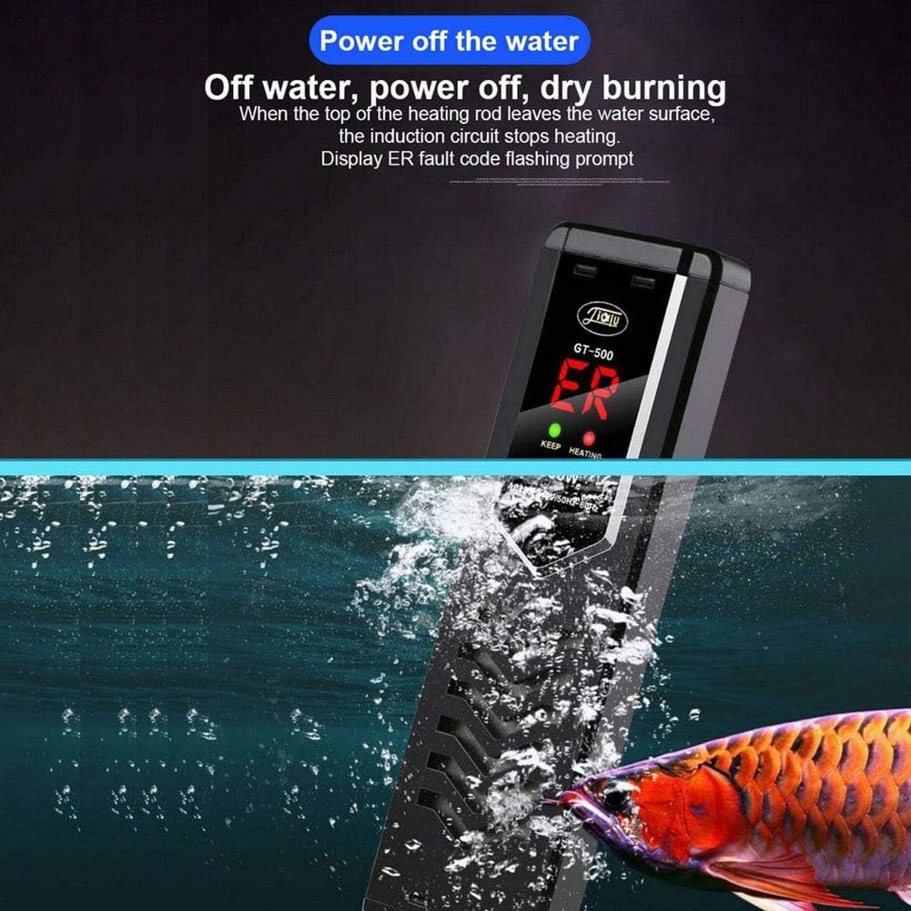 Calentadores De Acuario Led, Varilla Calefactora Sumergible De Aleación De Titanio Fish Tk con Temperatura Ajustable para 50-500l Fish Tks, 100W