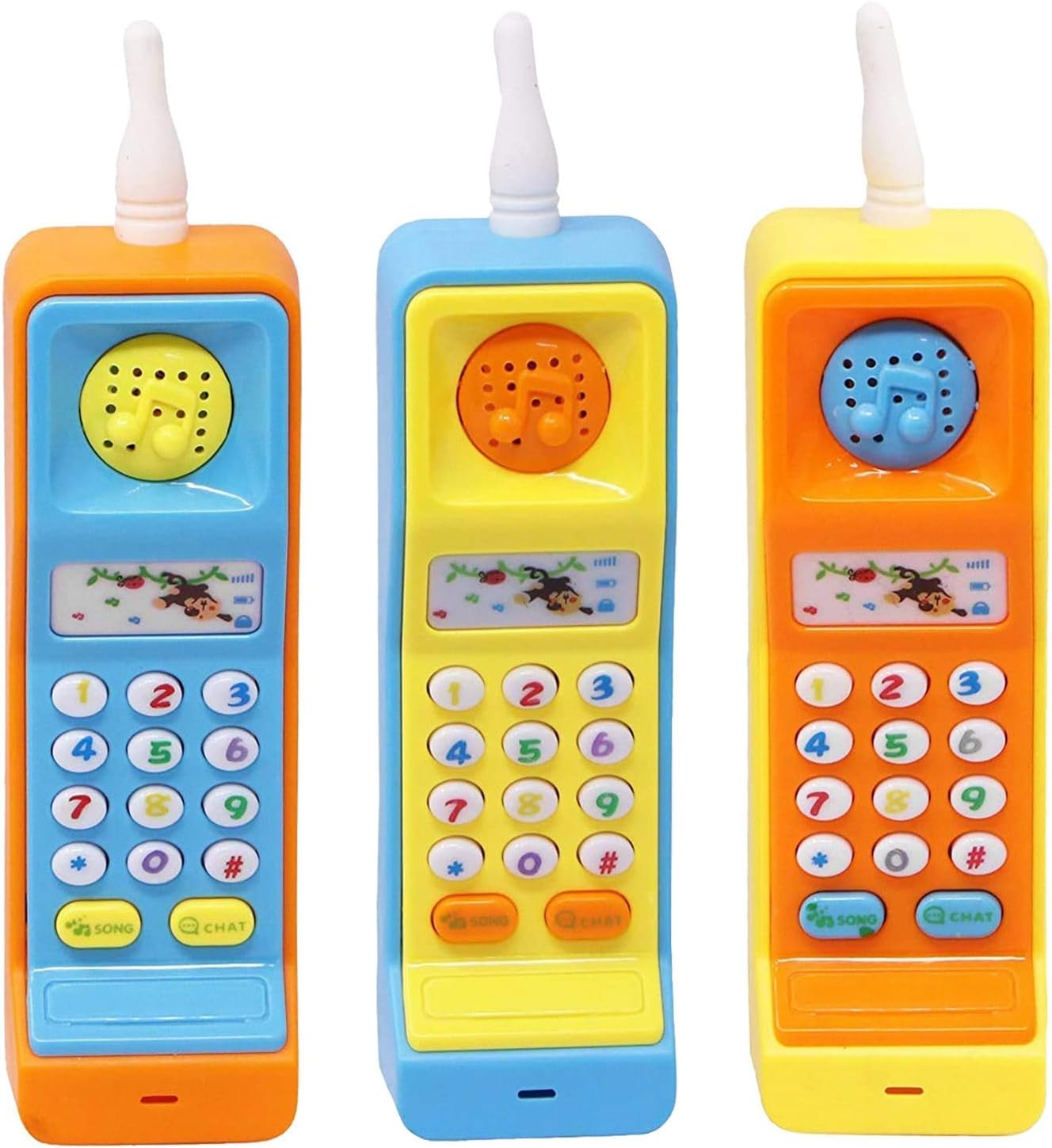 Musical Mobile Phone Toys Best Mobile Phone for Kids Flip Mobile Phone Small Phone Toy Musical Toys for Kids Smart Light Birthday Gifts for Boys,Girls,Musical Mobile. (4 PCs)