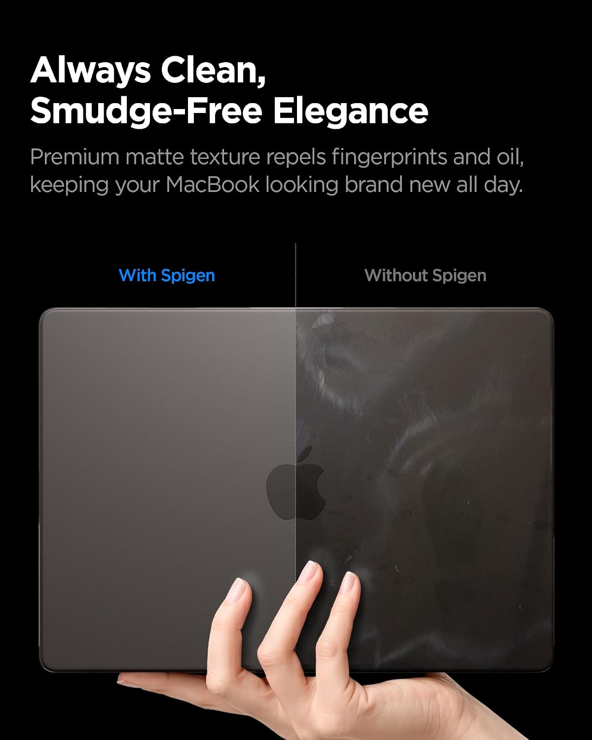 Spigen for MacBook Pro 14 inch Case M5/Pro/Max (2026) M4/M3/M2/M1/Pro/Max (2025-2021) A3427 A3426 A3434 A3112 A3185 A3401 A2918 A2992 A2779 A2442, Air Skin Matte Thin Semi Clear Cover, Frost Black