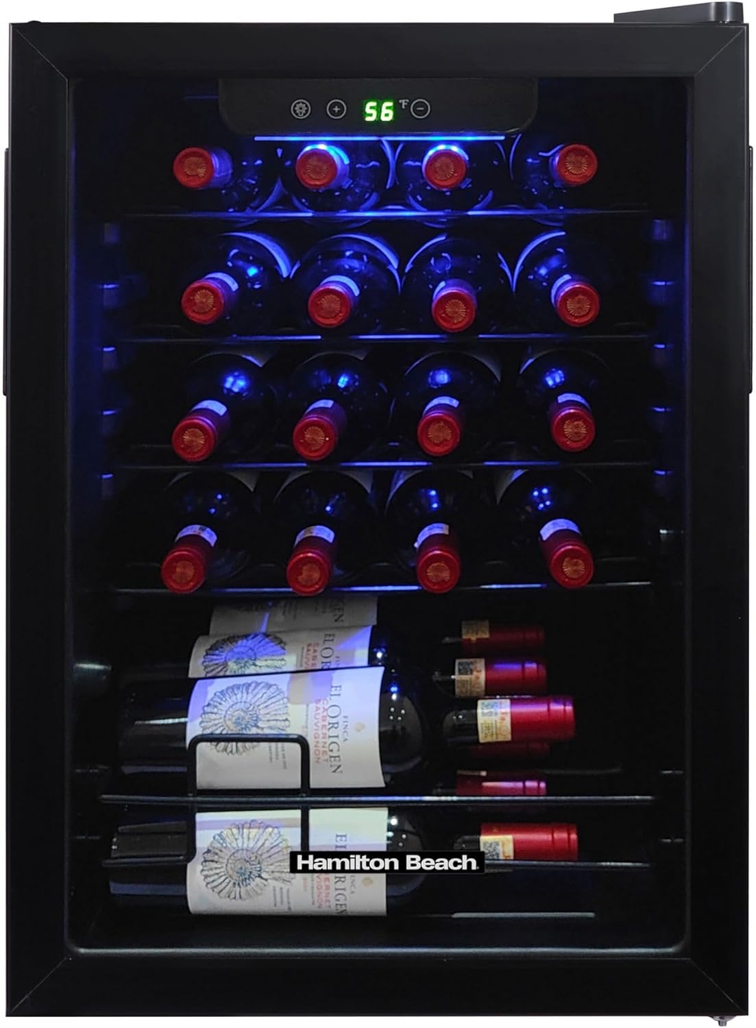 Hamilton Beach 22-Bottle Wine & Beverage Cooler - Platinum Finish