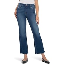 KUT from the Kloth Kelsey High-Rise Fab Ab Ankle Flare-Inset Leg