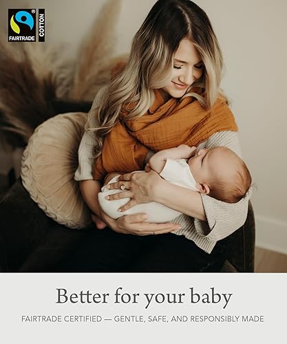 Miniatura 4 de Indi by Kishu Baby - Bufanda de lactancia de muselina orgánica GOTS, cubierta de lactancia certificada por comercio justo para madres que amamantan