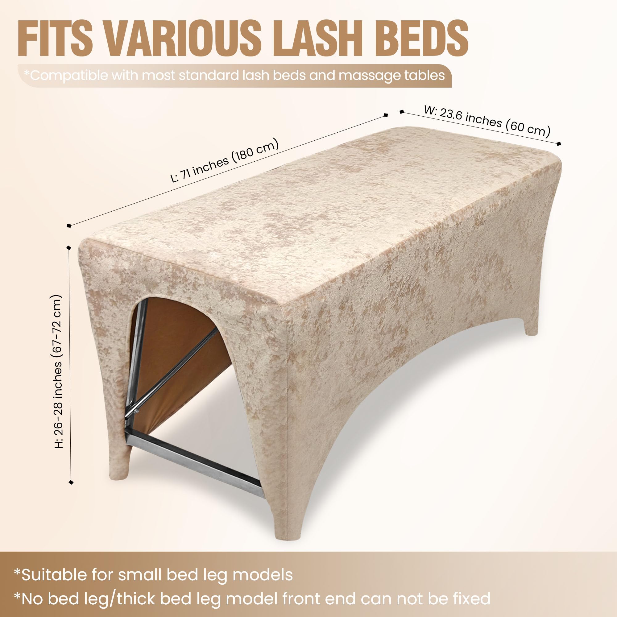 Funda de espuma para cama de pestañas, cubierta de mesa de masaje, funda ergonómica curvada para colchón para salón de belleza