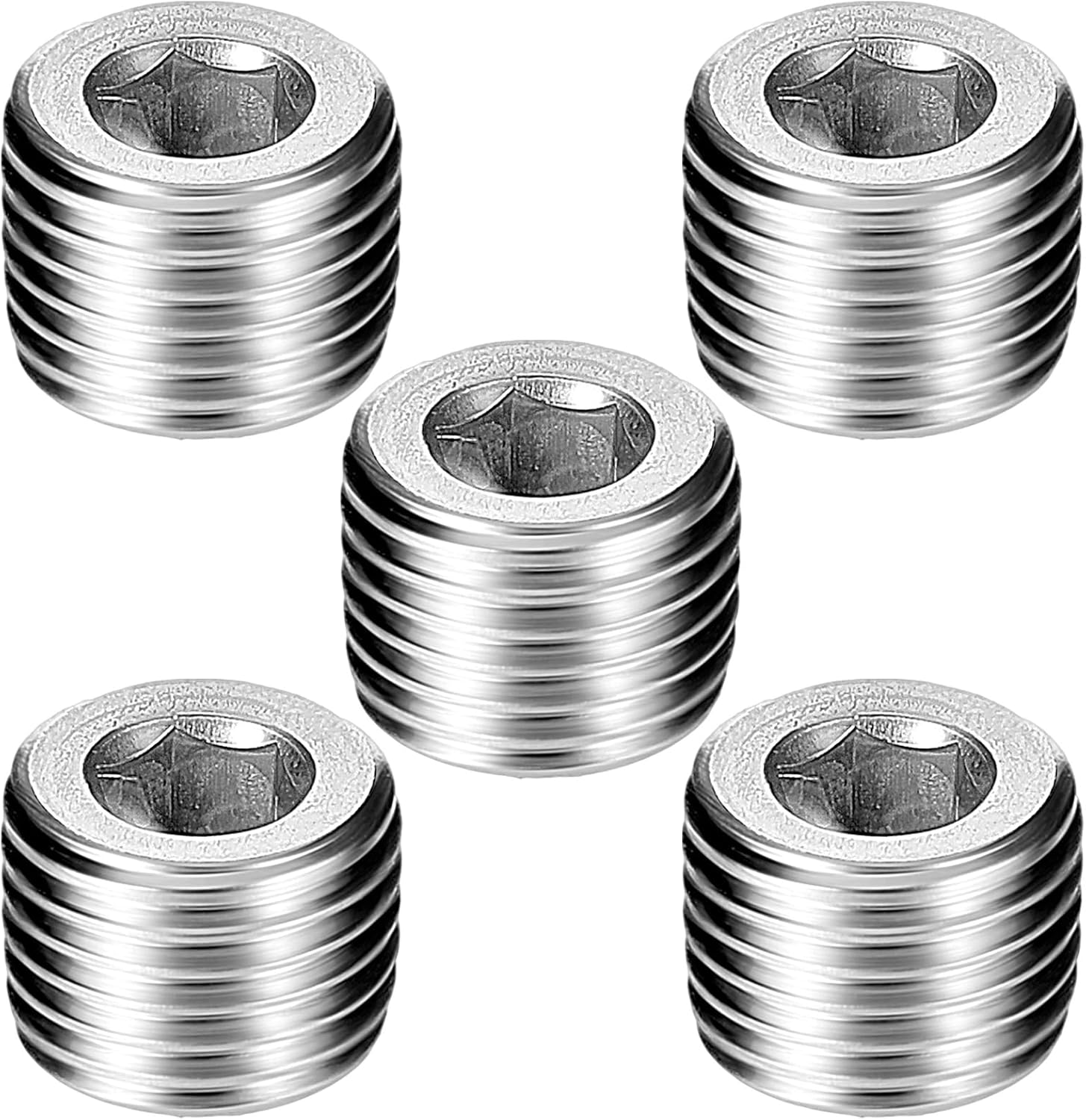 Amazon.com: 5 Pack Stainless Steel Internal Hex Countersunk Male Thread ...