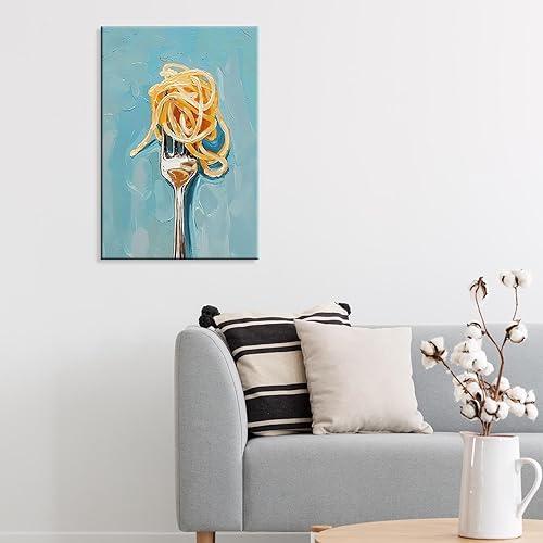 Miniatura 5 de Póster abstracto de pasta y tenedor de moda, retro, divertido, cocina, alimento, arte de pared, impresiones de pasta italiana, vintage, estética,