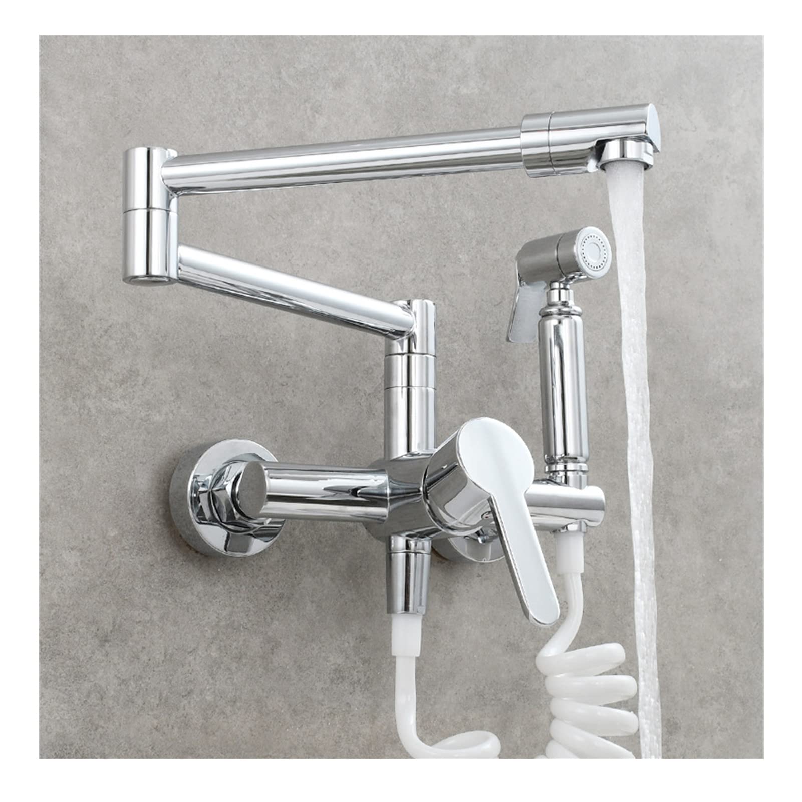 Mitigeur de cuisine en cuivre avec douchette bidet et bras pliable