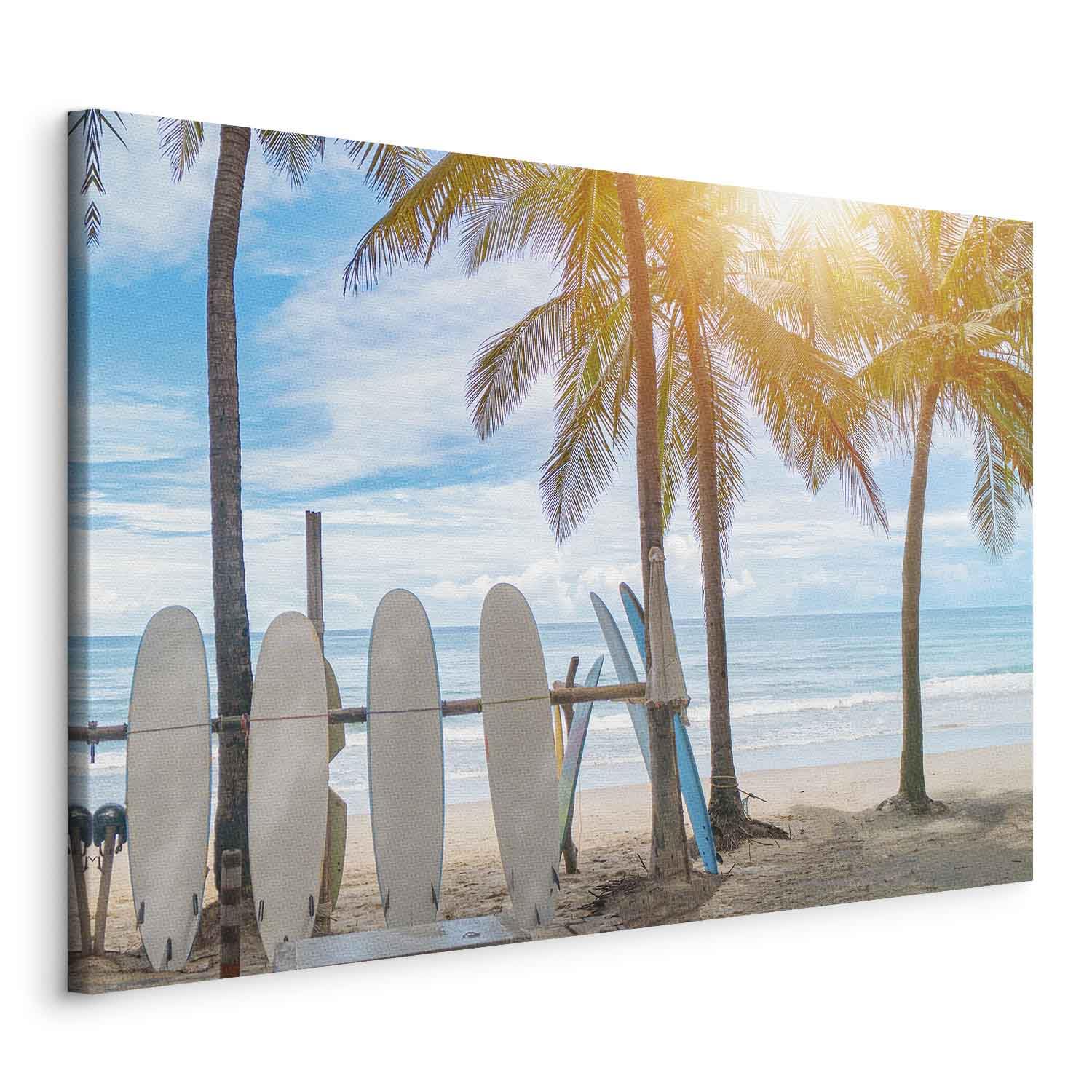 murando - Cuadro en Lienzo Playa y Mar 60x40 cm 1 Pieza Cuadros Decorativos en Lienzo Decoración de Pared Grande Para Dormitorio Salón Impresión Artística Surf Palmeras Paisaje c-B-10234-b-a