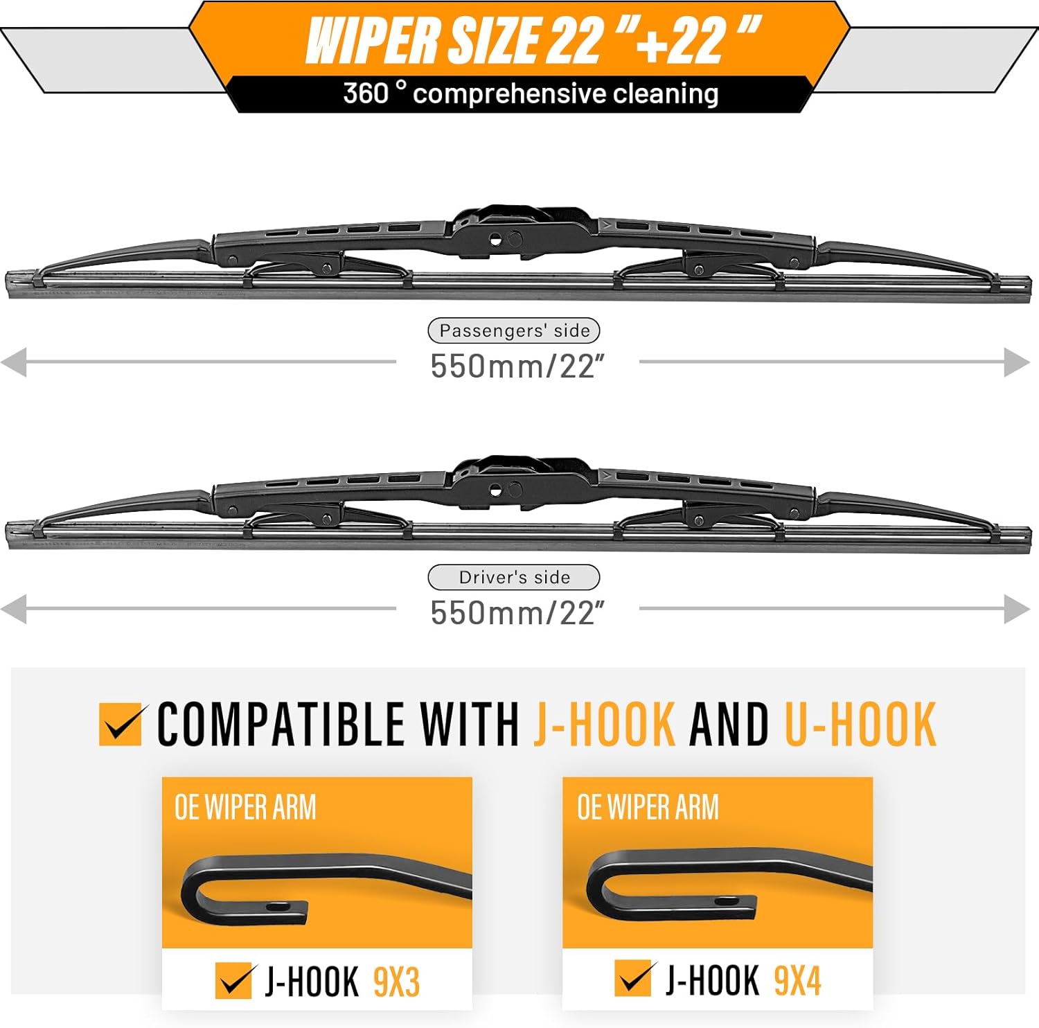 AUTOBOO Windshield Wiper Blade Replacement for Dodge Ram 1500 image 3