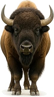 Bison Cutout – Life-Size Realistic American Wildlife Standee for Western, Ranch & Nature Decor – Freestanding Coroplast Display – 2ft to 6ft