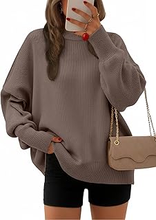 Women's Oversized Sweaters 2025 Fall Crewneck Batwing Sleeve Pullover Sweaters