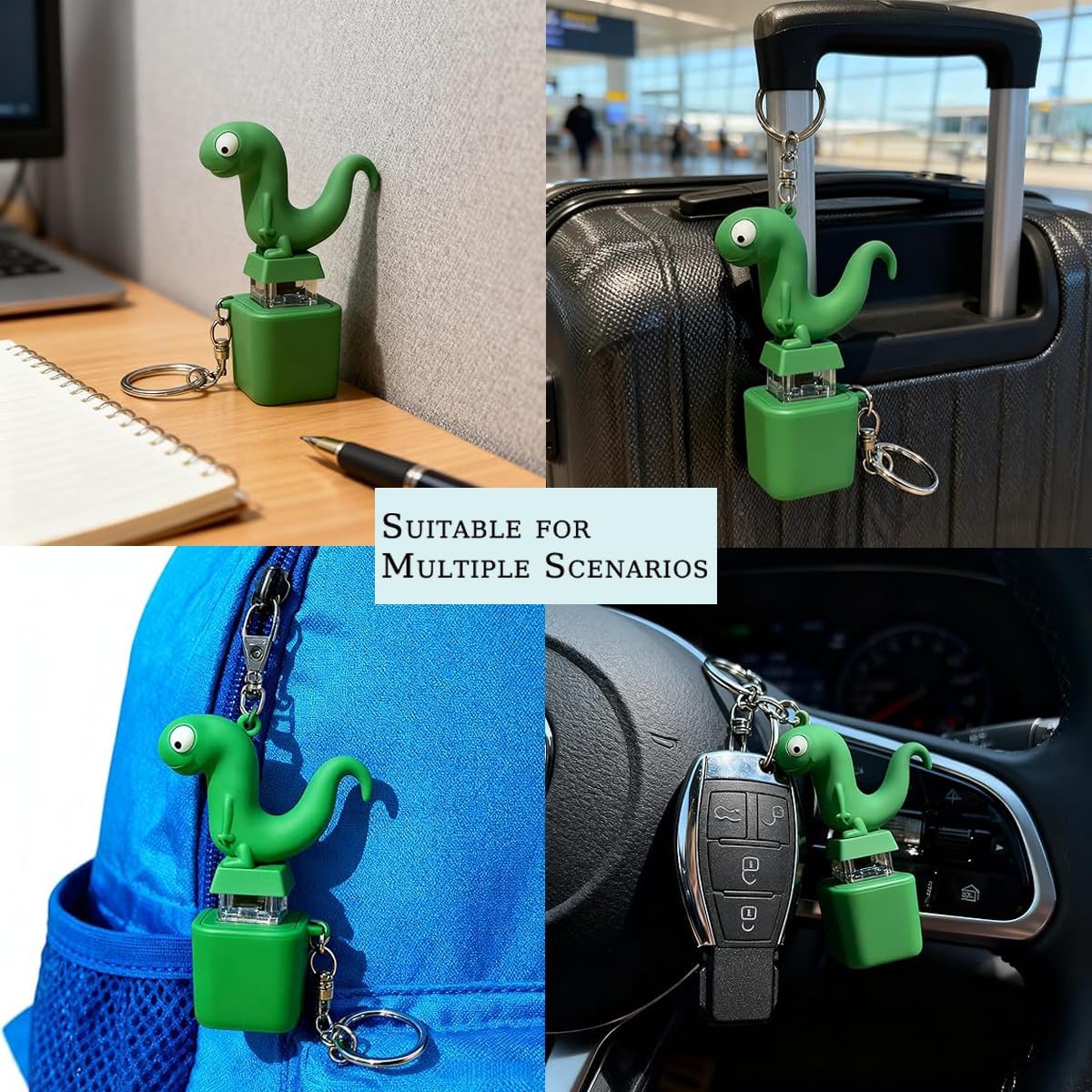 2Pcs Lizard Button Keyboard Fidget Keychain,Portable Fidget Clicker,Specially Designed Those Facing High Work and Study Stress ,Rechargeable Animal Design (with Sound Effects & Colorful Lights)
