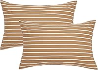 Vista 35 de JELLYMONI - Juego de 2 fundas de almohada de algodón 100% natural a cuadros, color blanco con cuadrícula negra, patrón geométrico estampado