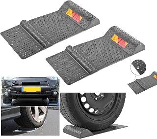 Set 2 Stück Parkmatte rutschfest Positionsmatte Bremsmatte Parkhilfe 520 x 250mm, Bremsschwelle Stopper Garage Parkplatz