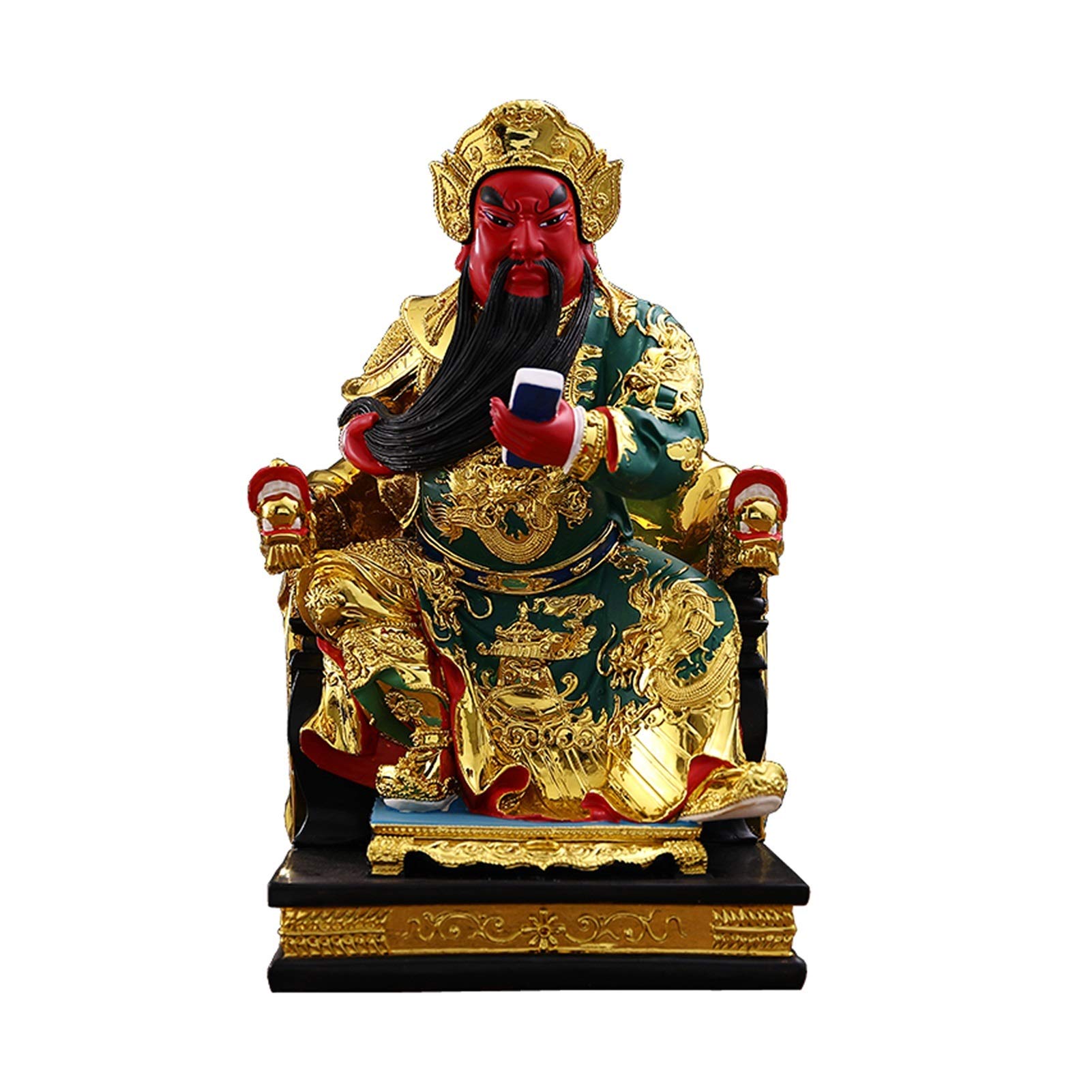 Statue di Buddha 15 pollici Guan Yu Buddha Statua Casa Fortunato Decorazioni Lettura libro Guan Yu Buddha Statua Home Office Decorazione da tavolo Decorazione da tavolo Buona Lucky Regali Lucky Decora
