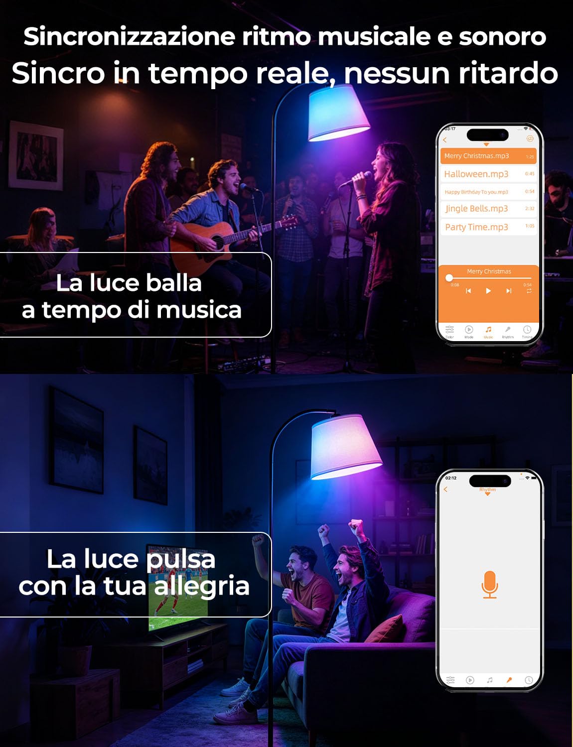 Piantana Lampada da Terra ad Arco Salotto LED Moderna Intelligente RGB,170CM Doppio Controllo con Interruttore a Piede e App, Lampadina Dimmerabile,CRI92, 2700-6000K, 10W 1200LM,per Soggiorno e Camera