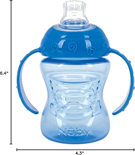 Miniatura 8 de Superboquilla sin derrames Grip N Sip de Nuby 4 meses o más Rojo y azul