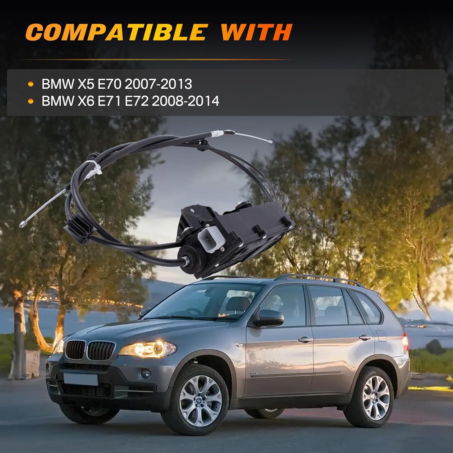 34436850289 Parking Brake Actuator with Control Unit Compatible with BMW X5 E70 2007-2013 X6 E71 E72 2008-2014 Replace 34436788556 34436788968 34436796072