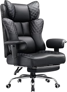 GTPLAYER CH610-BLACK Gaming Chair, Office Chair, Elegant Embossed Design, Built-In Pocket Coils, Waist Cushion, Prevents Lower Back Pain, Chair, 150 Degree Reclining, Elevating Armrest, Premium PU Leather, Doesn't Get stuffy, Sitting on the Couch, Telework, No Fatigue, President Chair, Reclining, Wide Seat Surface - Amazon product rated Grade A