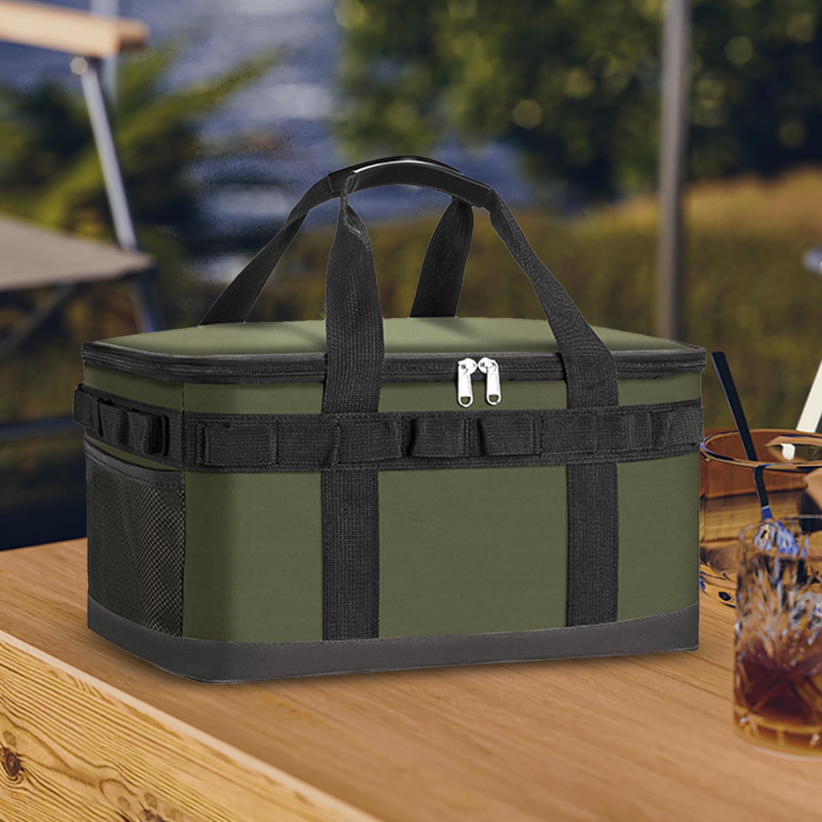 Borsa termica portatile, grande, a prova di perdite, con cerniera, per campeggio, picnic, pesca, viaggi, barca, kayak, golf, auto all'aperto