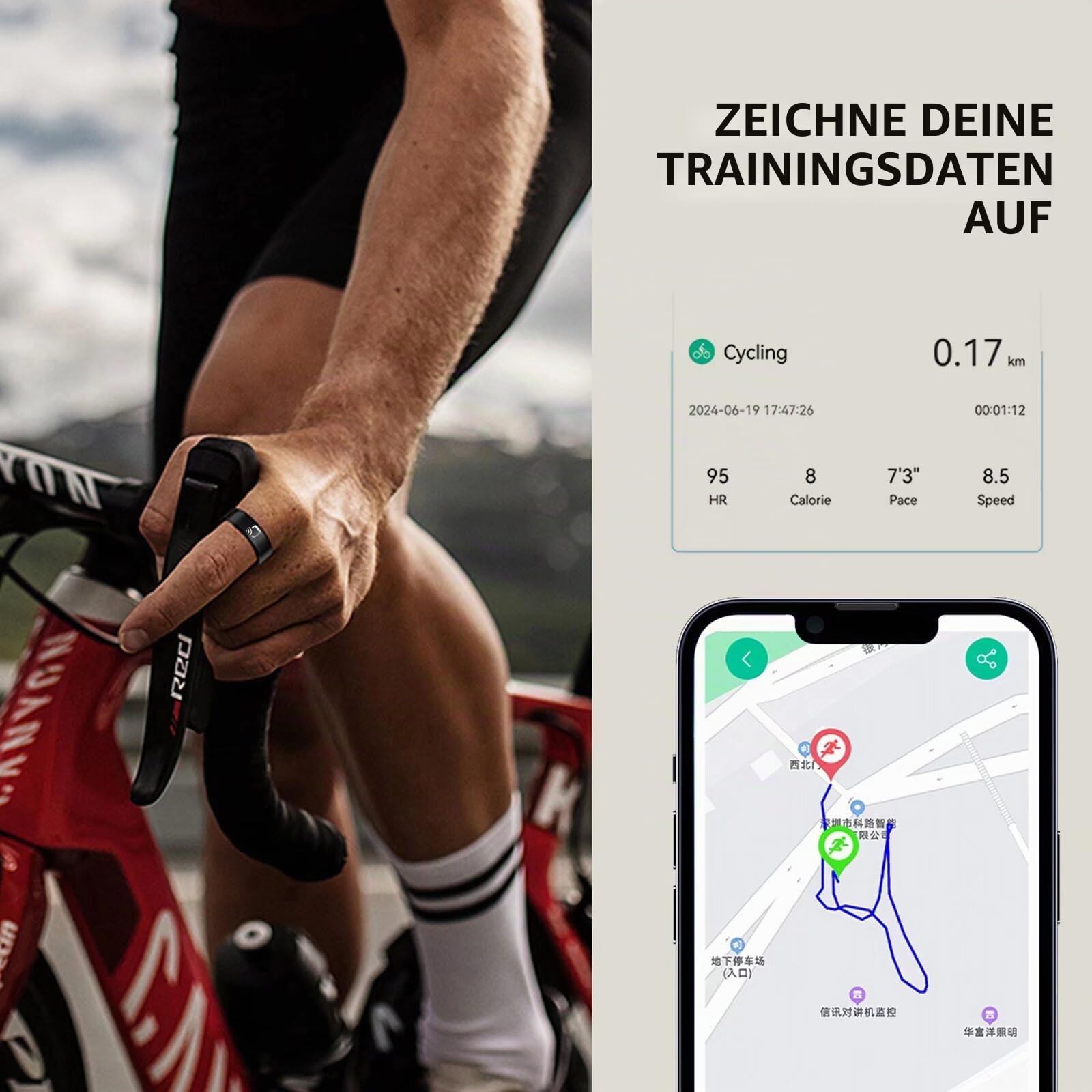 findtime Smart Ring NFC Smartringe für Herren Damen Blutdruckmessung Android IOS Fitness Ring Tracker Fitnessring Schrittzähler SpO2 Schlaftracker Pulsmesser Smartring Smarter Finger Tracking