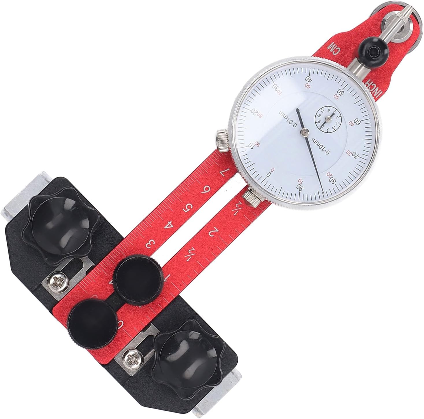 Table Saw Calibrator, Dial Indicator, Bearing Slides Smoothly, Flexible Calibration, 2 Sliding Blocks, Aluminum Alloy Material, Adjustable Range 0-120mm, with Smooth Movement and