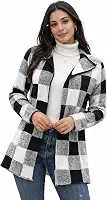 Cardigan Kimono Em Xadrez Tricot Moda Feminina R026