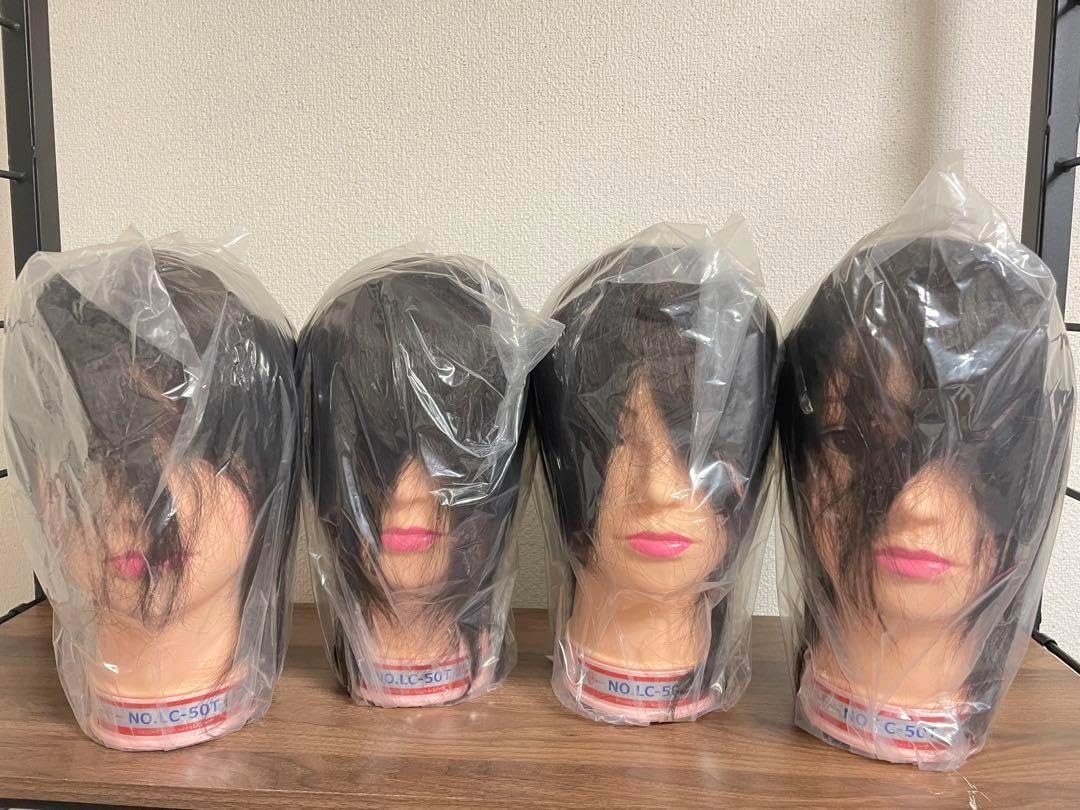 美容師 カットウィッグ マネキン4体セット 国家試験練習用 レジーナ