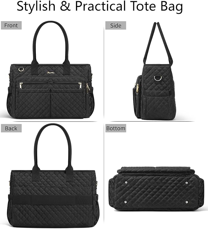 Bagstellar Teacher Bags for Women, 15.6 inch Laptop Work Tote Bag Quilted Nurse Bible Computer Shoulder Bag for School Travel miniatura 8